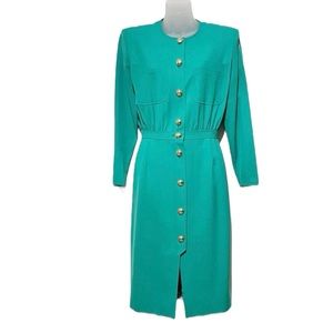 Sleek Valentino Miss V Teal Green Dress